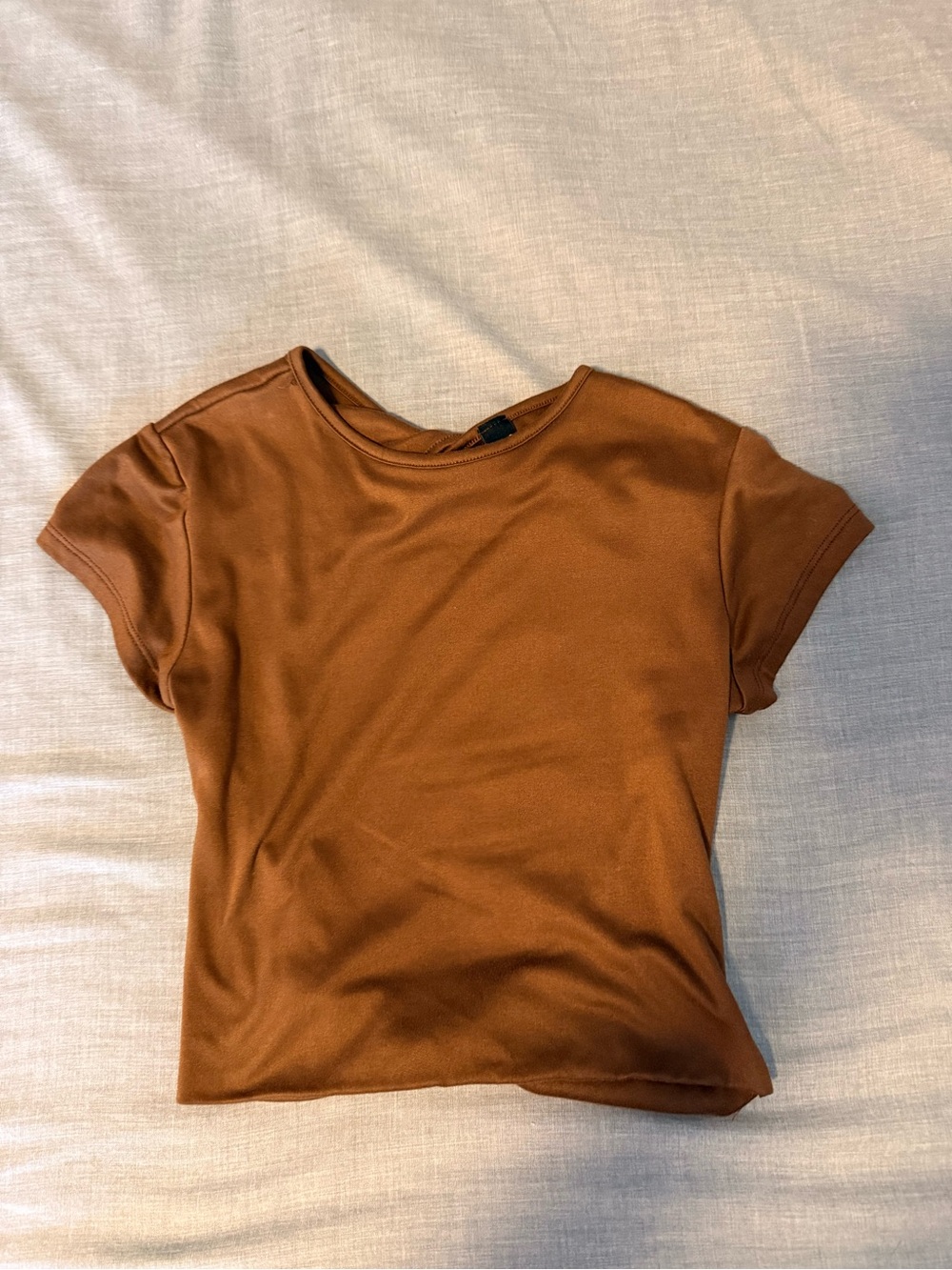 Windsor Rust Brown Short-Sleeve Crewneck Top